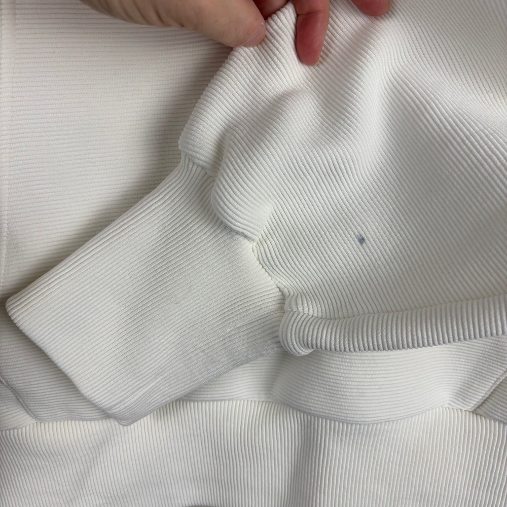 Varley Acadia Half Zip Ivory Ribbed Ottoman Pullover Kangaroo Pocket S - Picture 6 of 11